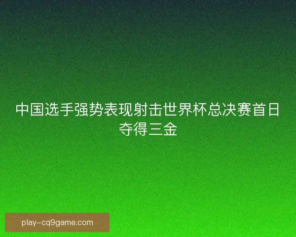 中国选手强势表现射击世界杯总决赛首日夺得三金