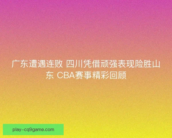 广东遭遇连败 四川凭借顽强表现险胜山东 CBA赛事精彩回顾
