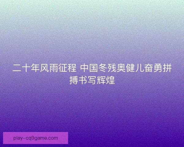二十年风雨征程 中国冬残奥健儿奋勇拼搏书写辉煌